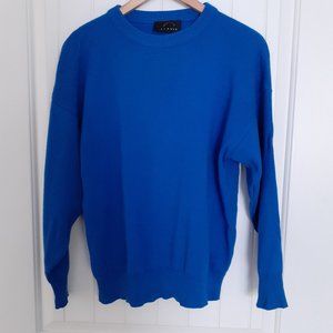 Vintage Bogner Crewneck Wool Acrylic Sweater w/Sleeve Logo Blue Size S